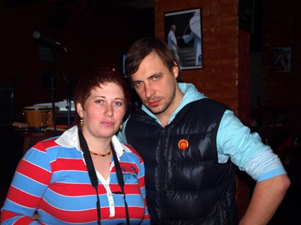 Фото координатора проекту Молодіжного журналу "Стіна" Костилєвої Наталії і актора Жені Циганова